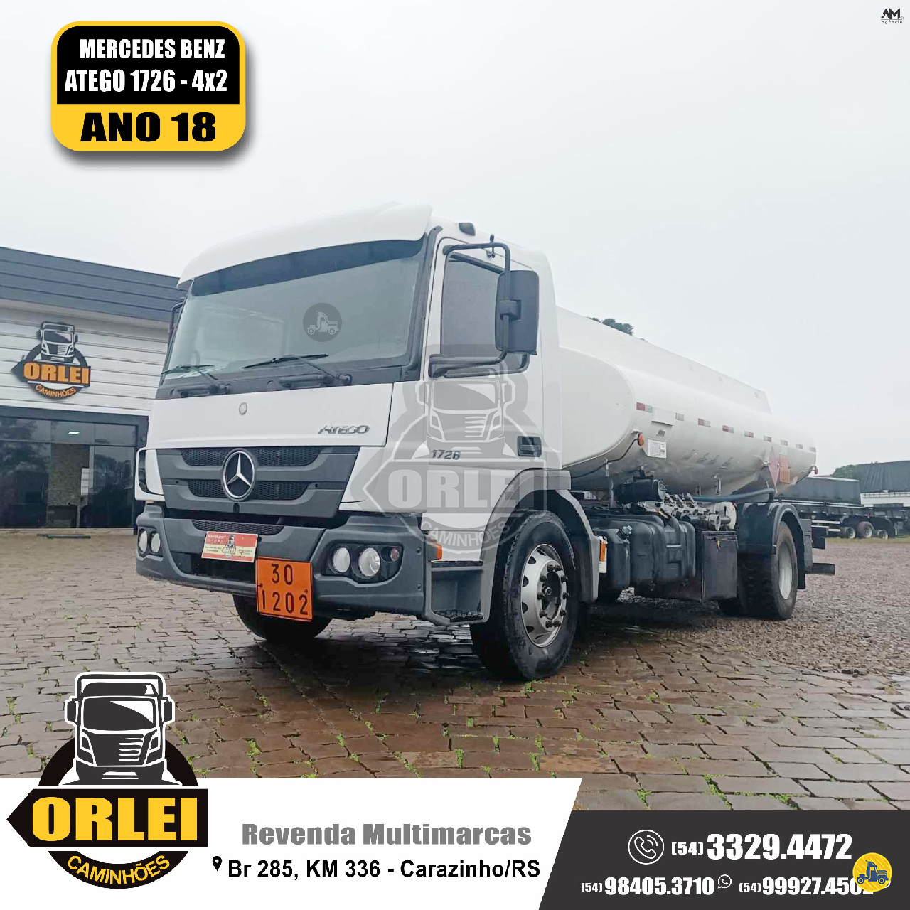 CAMINHAO MERCEDES-BENZ MB 1726 Tanque Aço Toco 4x2 Orlei Caminhões CARAZINHO RIO GRANDE DO SUL RS